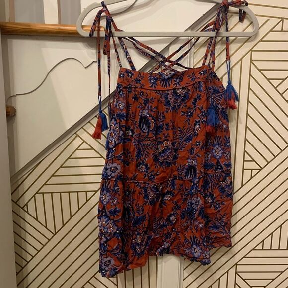 Loft Paisley Print Strappy Tassel Tank NWT - Picture 2 of 7